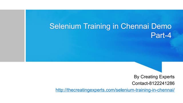 Selenium Training in Chennai