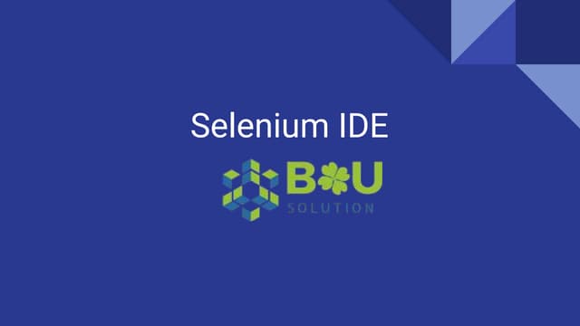 Selenium IDE