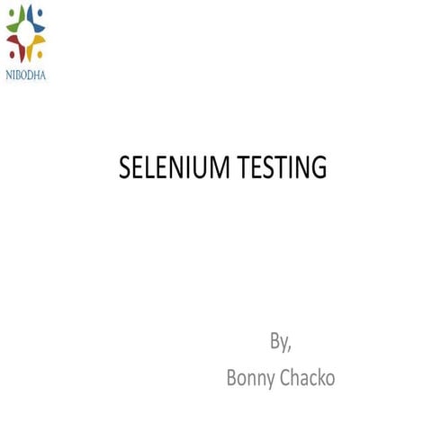Selenium testing | PPTX