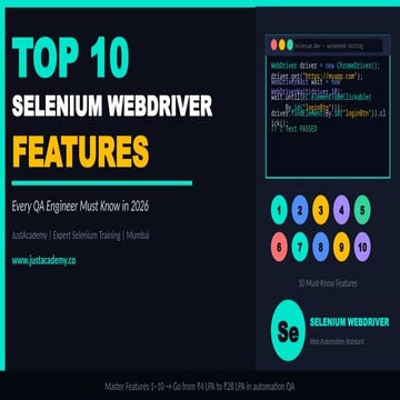 Mastering Selenium WebDriver: Top 10 Features for QA Automation Careers ...
