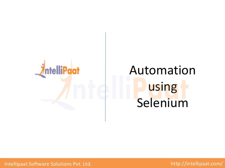 selenium training intellipaat