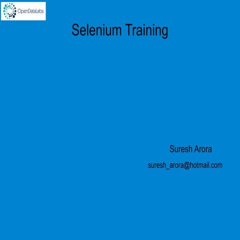 Selenium training | PPT