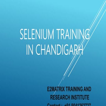 Selenium Training in Chandigarh