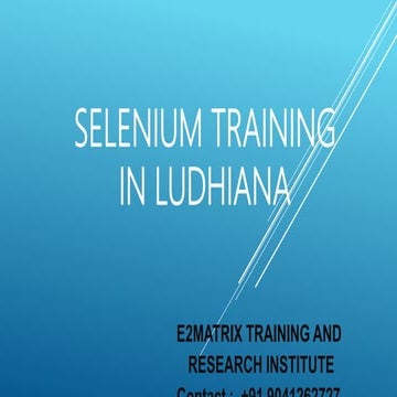 Selenium Training in Ludhiana