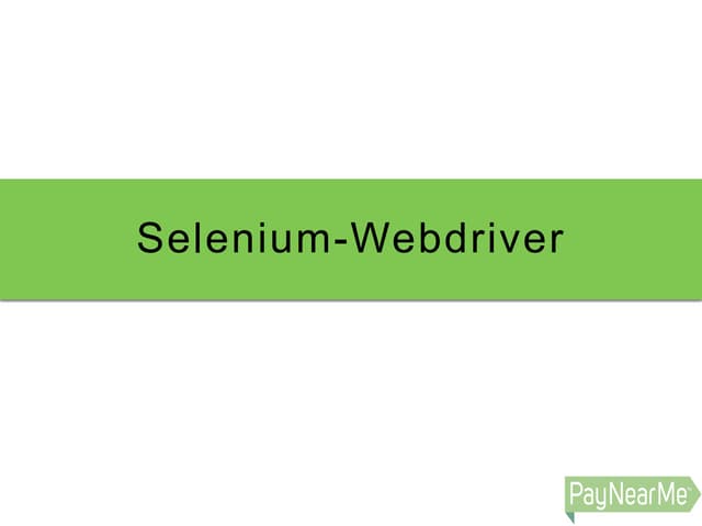 Selenium webdriver