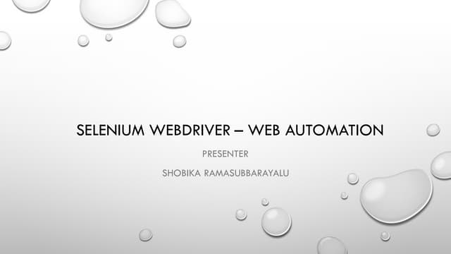 Selenium web driver