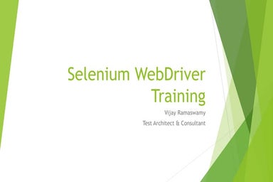 Selenium WebDriver training