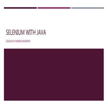 Selenium with java | PPTX