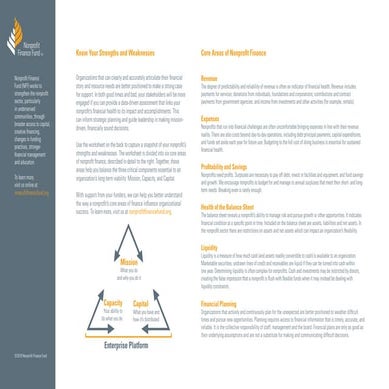 Nonprofit Finance Fund Self Assessment Worksheet