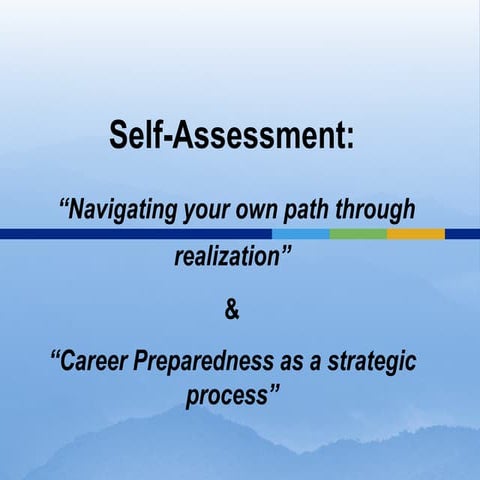 Self Assesment and Career Planning
