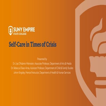 Self care in times of crisis