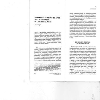 Self-Centeredness and the Adult Male Perpetrator of Child Sexual Abuse ...