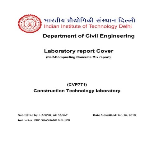 Self compacting concrete Mix