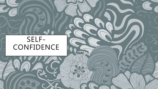 Self confidence