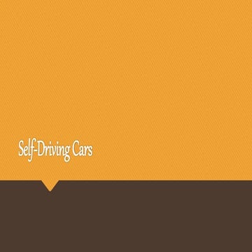 Self driving cars - 