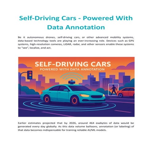 Self-Driving Cars - Powered With Data Annotation