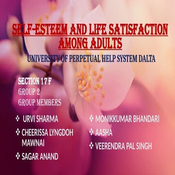 SELF-ESTEEM AND LIFE SATISFACTION AMONG ADULTS.pptx