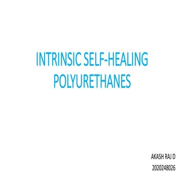 Self healing polyurethanes