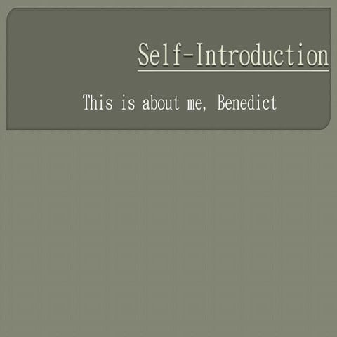 Self introduction