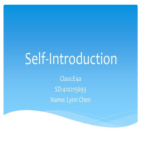 Self introduction