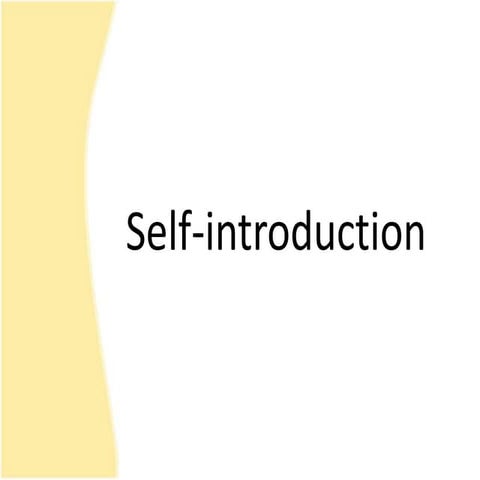 Self introduction | PPTX
