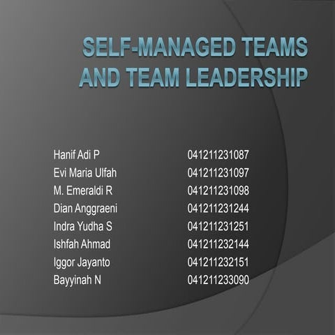 Self managed teams | PPTX