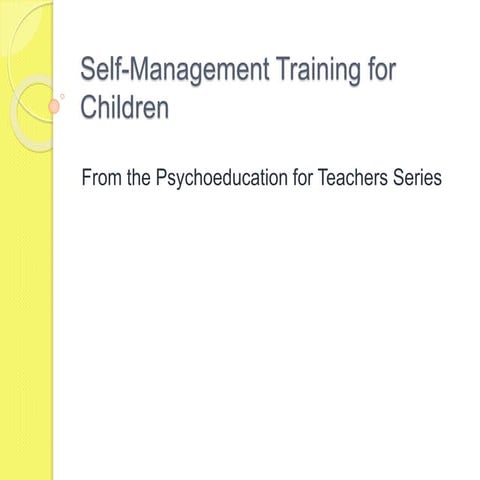 Self-Management Training for Children