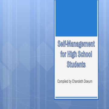 Self management for high school students