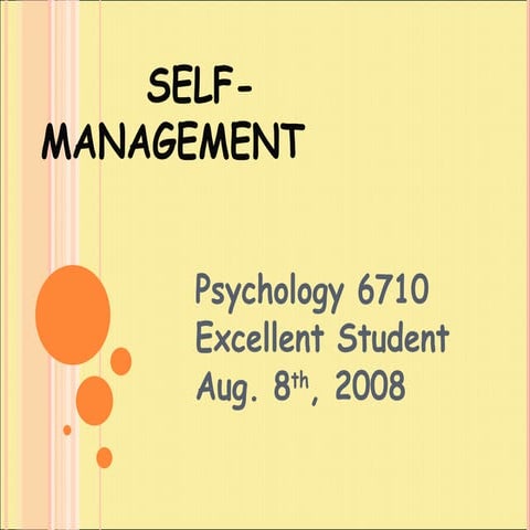 Self managment presentation