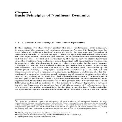 Self organization in electrochemical systems i