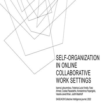 Self-organization in online collaborative work settings | PPT