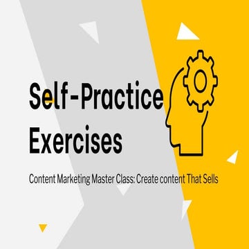 Self Practice Exercise: Content Marketing
