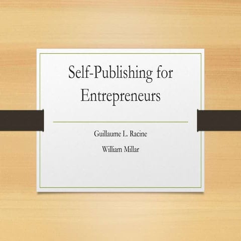 Self publishing for entrepreneurs