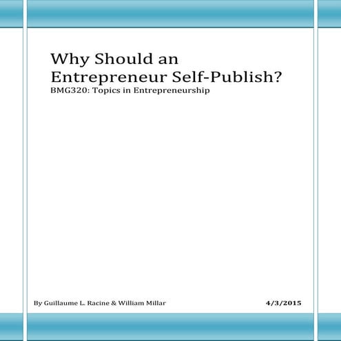 Self publishing for entrepreneurs research paper