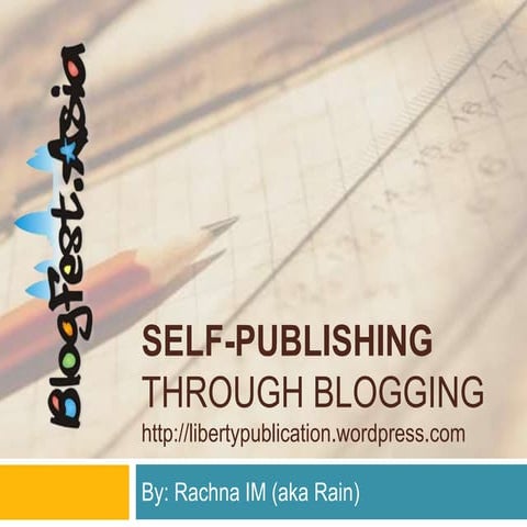 Self publishing via blogging - updated
