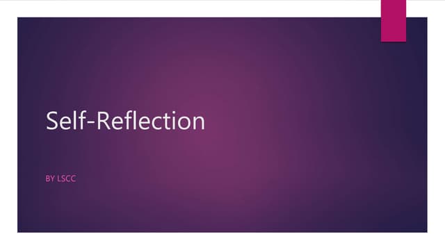Self reflection 