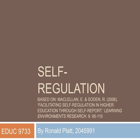 Self regulation