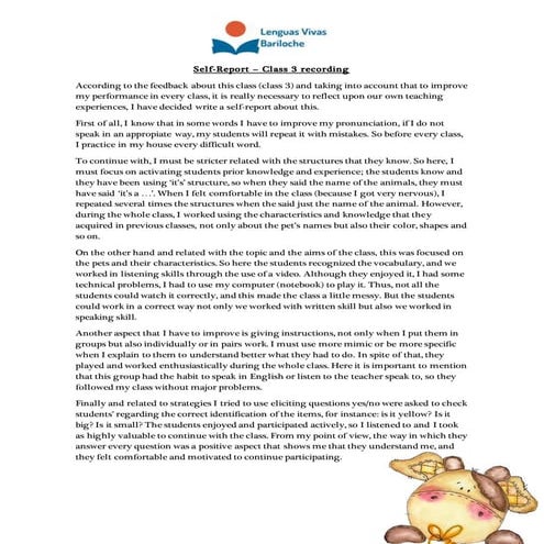 Self   report class 3 - primary