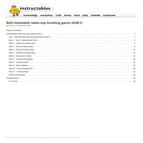 Self resettable-table-top-bowling-game D4E1 | PDF