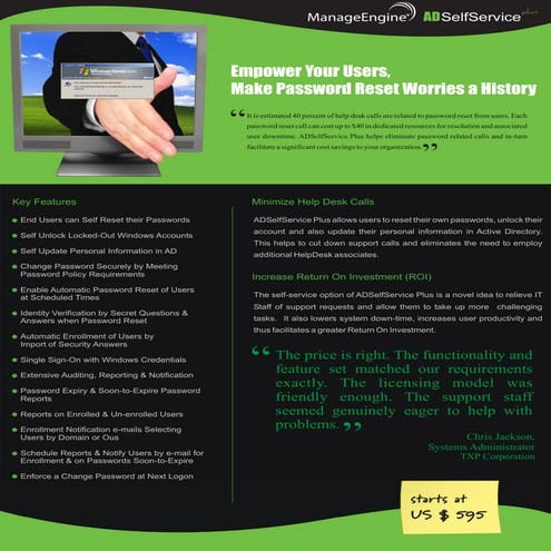 ADSelf Service Password Flyer 