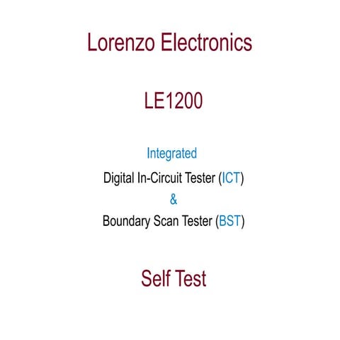 Lorenzo Electronics - LE1200 Self test