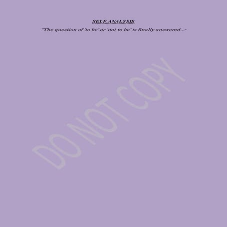 On Self analysis of Shakespeare's Hamlet