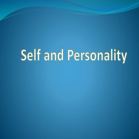 Self and personality