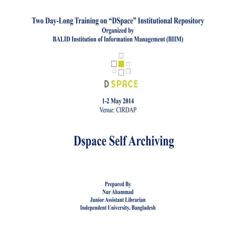 DSpace Self archiving