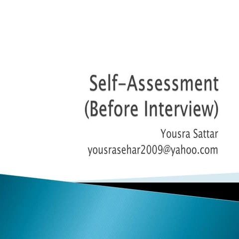 Self assessment before going to interview