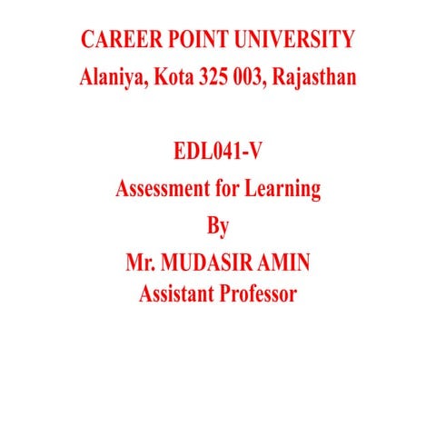 Self Assessment and Peer Assessment