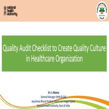 Self Assessment Quality audit checklist for Quality Culture