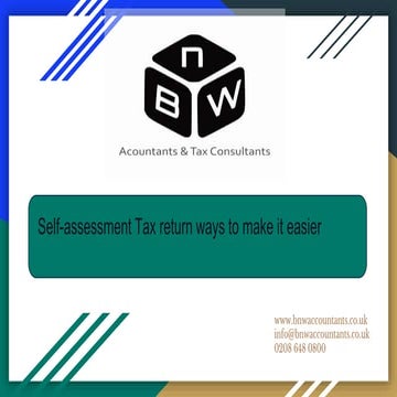 Self assessment tax return ways to make it easier