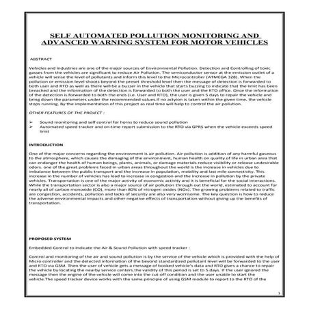 Self automated pollution monitoring and advanced w