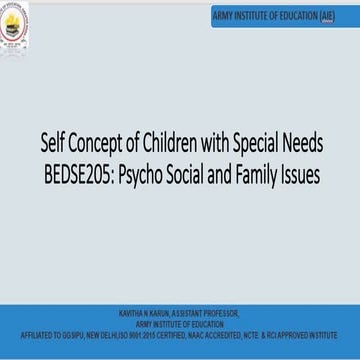 Self Concept of Children with Special Needs